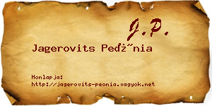 Jagerovits Peónia névjegykártya